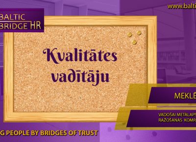 KVALITĀTES VADĪTĀJS/A